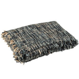 Plaid en polyester bleu 180x130cm