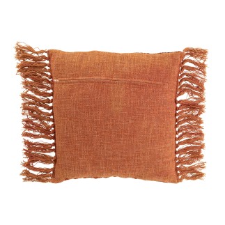 Cuscino con frange in viscosa lucida 45x45x12 cm