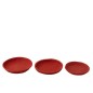 S/3 PLATES PAPER MACHE RED