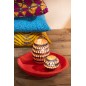 S/3 PLATES PAPER MACHE RED