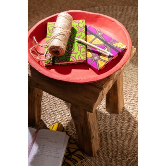 S/3 PLATES PAPER MACHE RED