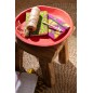 S/3 PLATES PAPER MACHE RED
