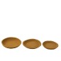 Set de 3 plats en papier mâché jaune 30x30x30 cm Set de 3 plats en papier mâché jaune 30x30x30 cm