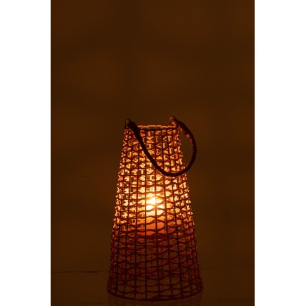 Lanterne en rotin beige 25x25x42.5 cm