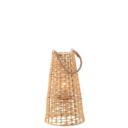 Lanterne en rotin beige 30x30x55 cm