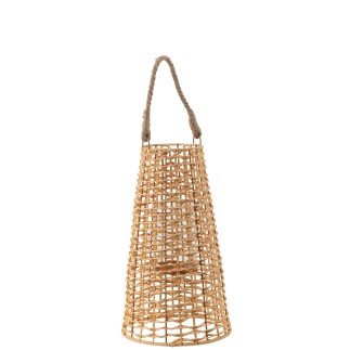 Lanterne en rotin beige 30x30x55 cm