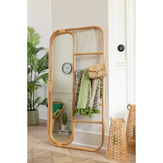 Lanterne en rotin beige 30x30x55 cm