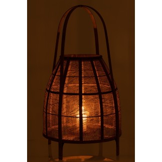 Lanterne sur pied en bambou marron 38.5x38.5x70 cm
