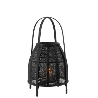 Lanterne sur pied en bambou noir 34.5x34.5x60 cm
