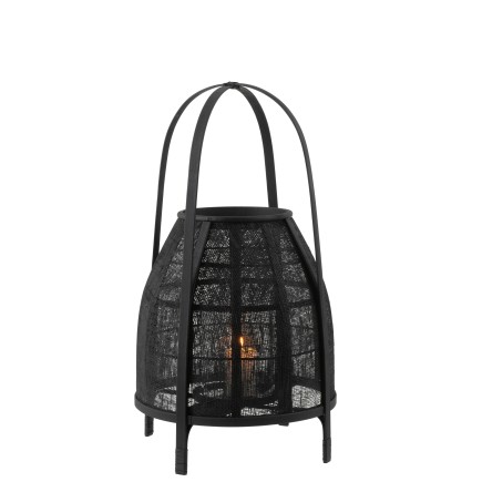 Lanterne sur pied en bambou noir 34.5x34.5x60 cm