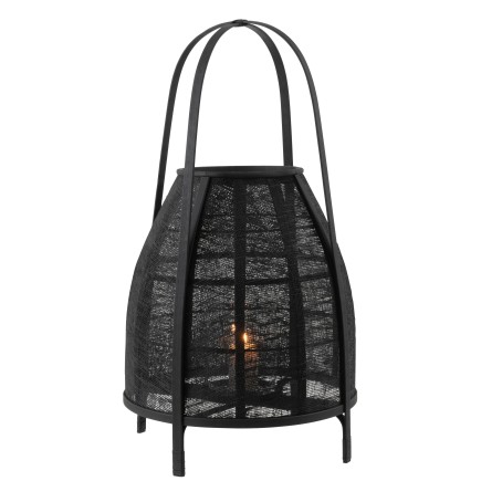 Lanterne sur pied en bambou noir 38.5x38.5x70 cm