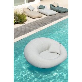 Matelas donut en polypropylène gris 150x175x75 cm