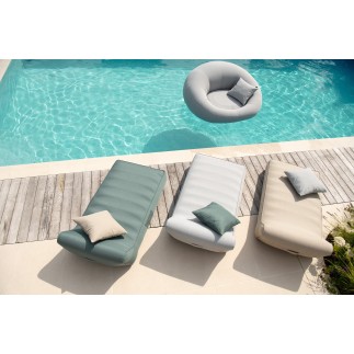 Matelas donut en polypropylène gris 150x175x75 cm