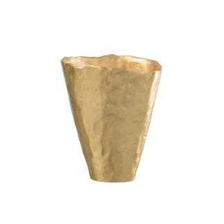 Vase irrégulier en aluminium or 22.5x18x27 cm