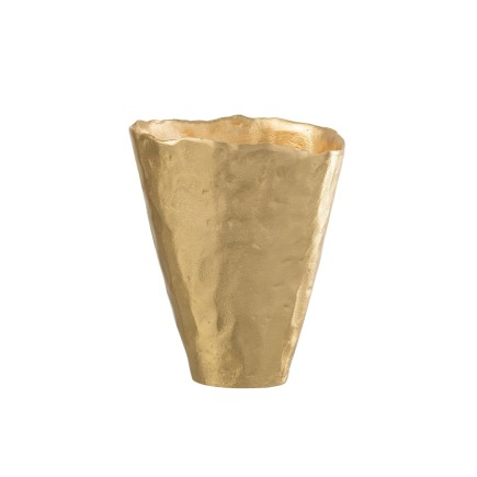 Vase irrégulier en aluminium or 22.5x18x27 cm