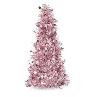Árbol de Navidad 31 cm Blanco Rosa Plateado Polipropileno PET 18 x 31 x 18 cm (48 Unidades)