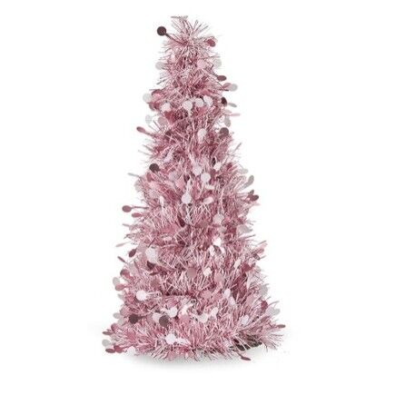 Árbol de Navidad 31 cm Blanco Rosa Plateado Polipropileno PET 18 x 31 x 18 cm (48 Unidades)