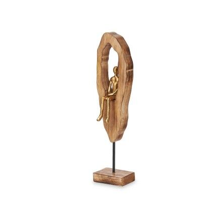 Figura Decorativa Sentado Dorado Metal 10 x 41,5 x 7,5 cm (6 Unidades)