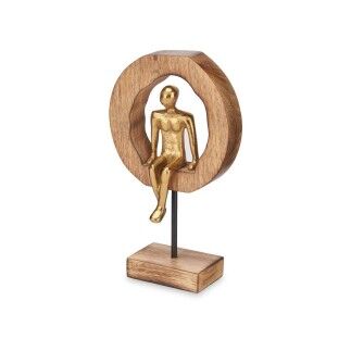 Statua Decorativa Seduto Dorato Metallo 15,5 x 27 x 8 cm (6 Unità)