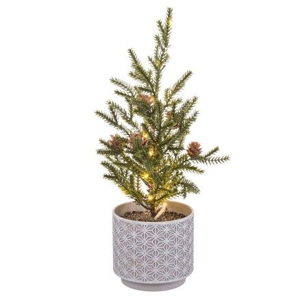Sapin de Noël Blanc Vert Polyéthylène 16 x 12 x 37 cm