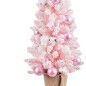 Sapin de Noël Rose PVC Fleurs Balles 30 x 30 x 90 cm