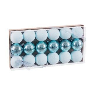 Bolas de Navidad Azul Plástico Ø 4 cm (18 Unidades)