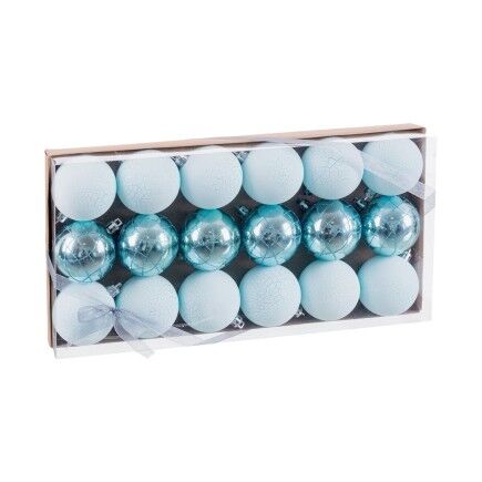 Bolas de Navidad Azul Plástico Ø 4 cm (18 Unidades)