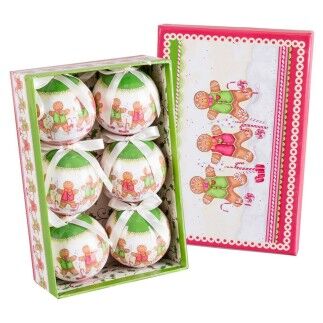 Bolas de Navidad Multicolor Polyfoam Ø 7,5 cm Muñeco Jengibre (6 Unidades)