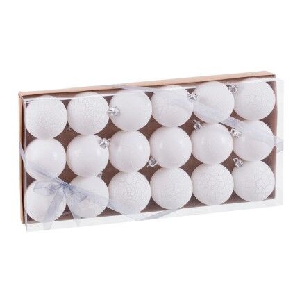 Bolas de Navidad Blanco Plástico Ø 5 cm (18 Unidades)