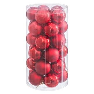 Bolas de Navidad Rojo Plástico Ø 6 cm (30 unidades)
