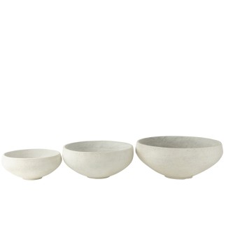 S/3 SCHAAL VEZELKLEI WIT