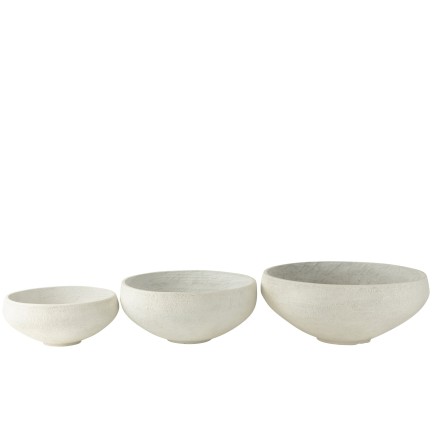S/3 SCHAAL VEZELKLEI WIT