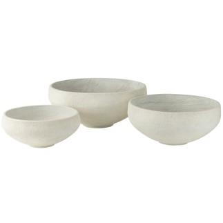 S/3 SCHAAL VEZELKLEI WIT