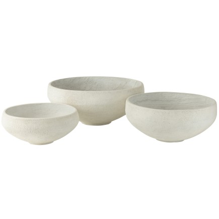 S/3 SCHAAL VEZELKLEI WIT