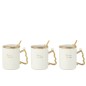 Conjunto de 3 chávenas de Natal em cerâmica branca 8,2 x 8,2 x 9,8 cm Conjunto de 3 chávenas de Natal em cerâmica branca 8,2 x 8,2 x 9,8 cm