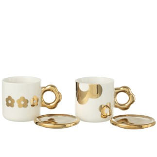 TASSE+SS-TAS FLEUR BLA/OR ASS2