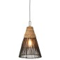 Abat-jour conique en rotin noir 31.5x31.5x42 cm