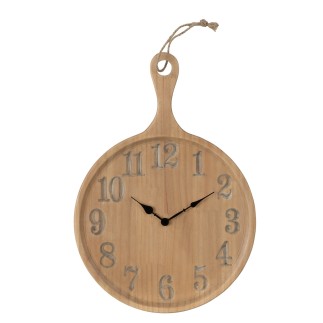 Horloge murale en bois naturel 40x4.5x57 cm