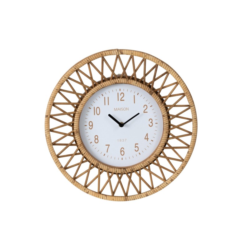 Relógio de parede em rattan natural 40x2,5x40 cm Relógio de parede em rattan natural 40x2,5x40 cm