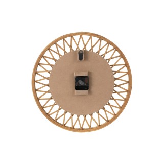 Relógio de parede em rattan natural 40x2,5x40 cm