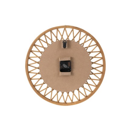 Relógio de parede em rattan natural 40x2,5x40 cm
