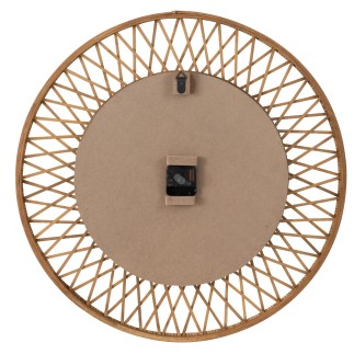 Relógio de parede em rattan contraplacado natural branco 61,5 x 2,5 x 61,5 cm