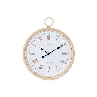 WALL CLOCK RAT/MDF NAT/WHI S