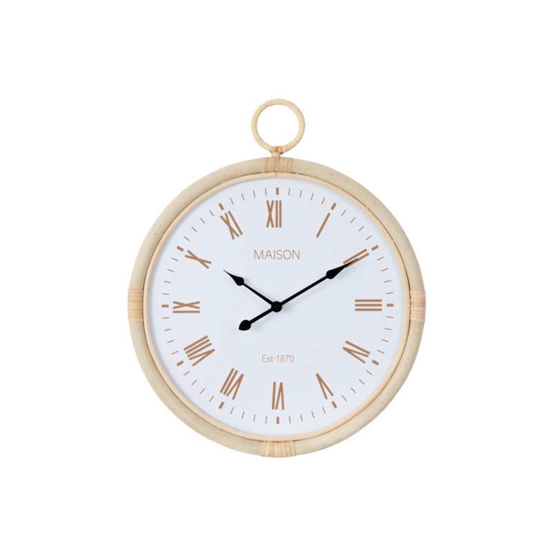 Horloge murale en rotin naturel 40x2.5x48 cm Horloge murale en rotin naturel 40x2.5x48 cm