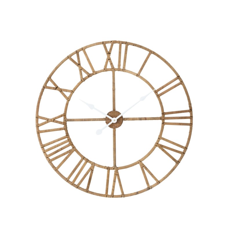 Relógio de parede em rattan natural 70x70x4 cm Relógio de parede em rattan natural 70x70x4 cm