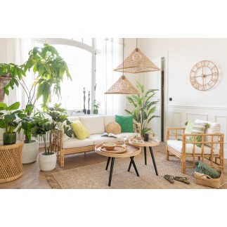 WALL CLOCK RATTAN/MET NAT S