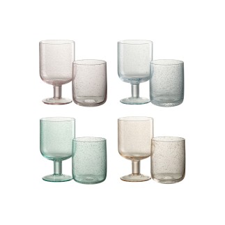 Conjunto de 4 copos de vinho em vidro multicolorido 8x8x14 cm