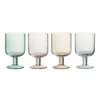 Lot de 4 verres à vin en verre multicouleur 8x8x14 cm