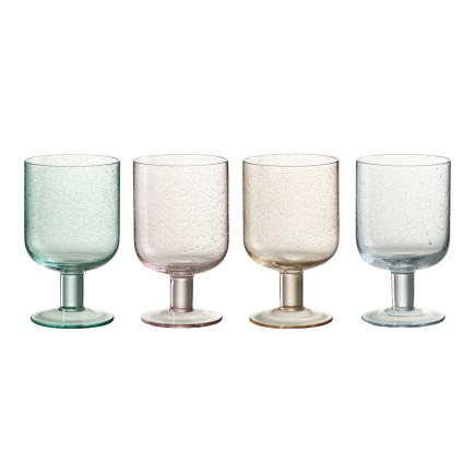 Lot de 4 verres à vin en verre multicouleur 8x8x14 cm