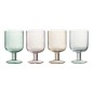 Conjunto de 4 copos de vinho em vidro multicolorido 8x8x14 cm
